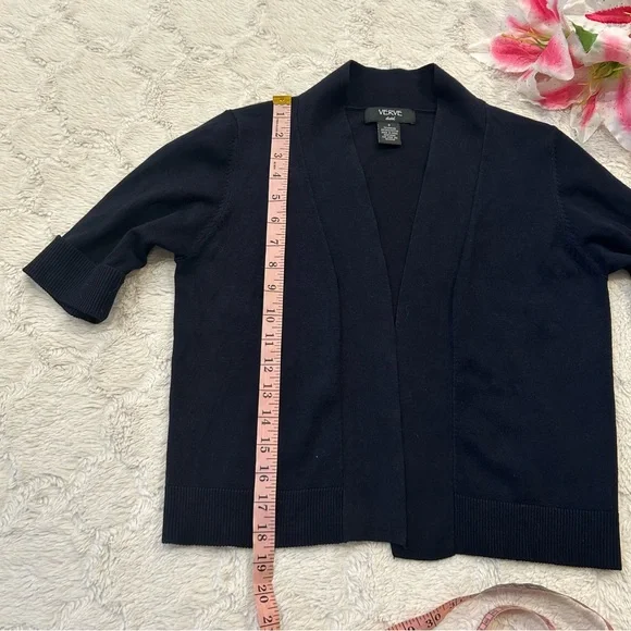 Verve Ami - 1/2 Sleeve Open Cardigan Button Detail Small - Picture 7 of 7